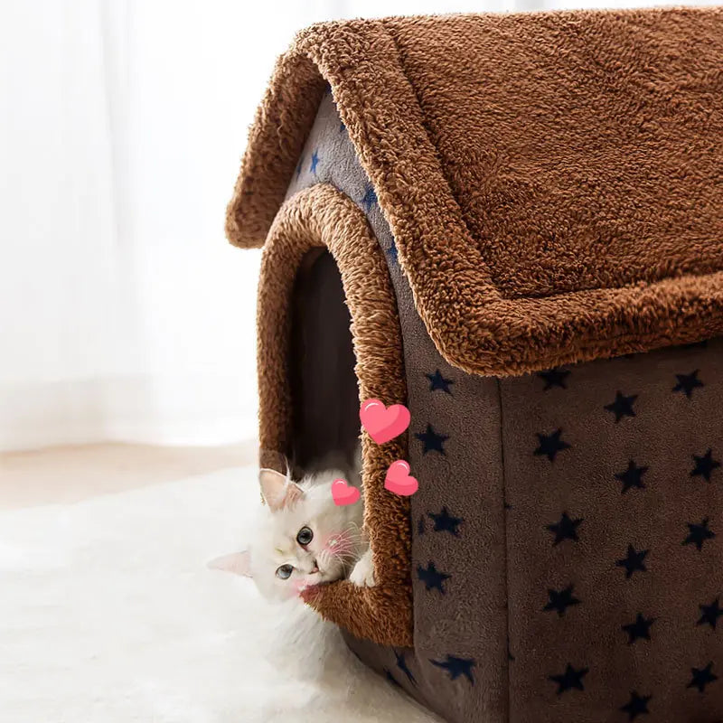 CozyPaws Winter Pet Bed House